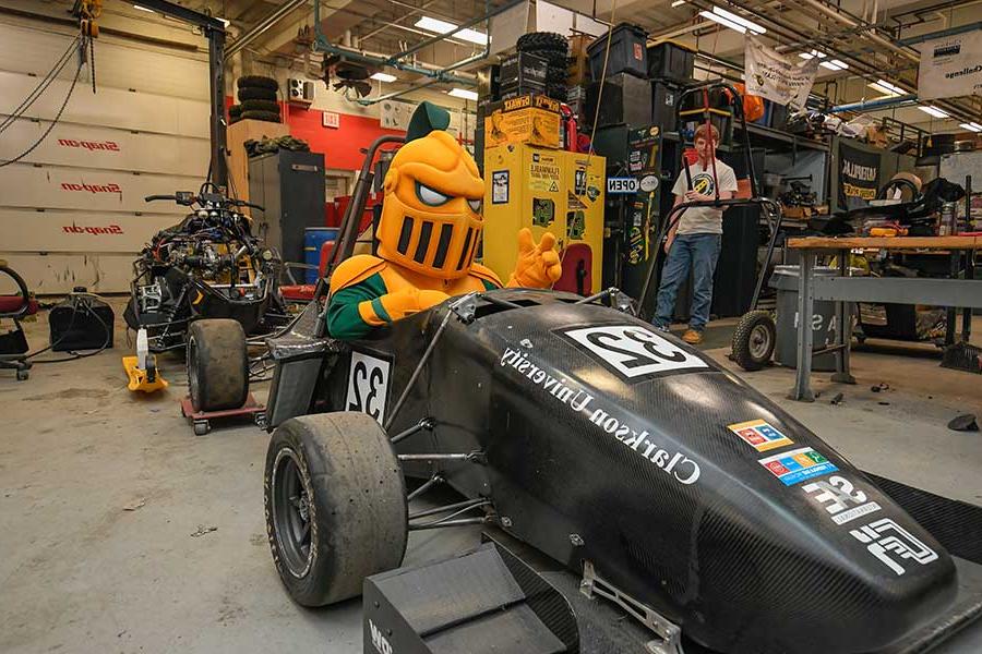 Formula SAE Car with the Golden Knight inside